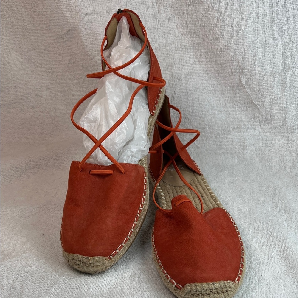Eileen Fisher Orange Lace-Up Espadrilles